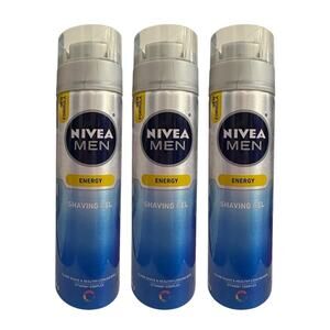 Lot Of 3 Nivea Men Energy Vitamin Complex Healthy Looking Skin Shaving Gel 7oz